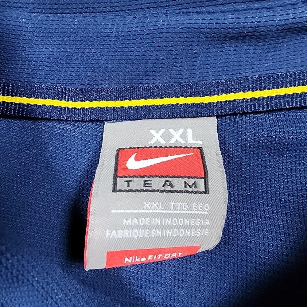 Michigan Wolverines Polo Shirt Mens 2XL Blue NCAA Football Nike FIT Dry